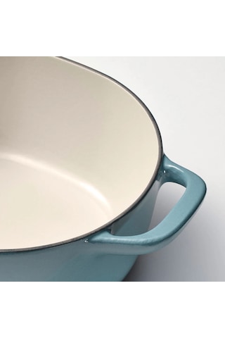 Ikea Vardagen Kapaklı Tencere 5 L 28 Cm Açık Bej - Mavi 2 Parça