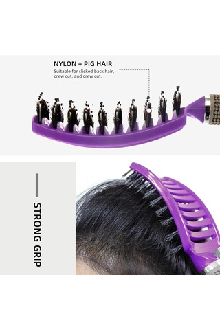 Saç Fırçası, Daha Hızlı Fönleme İçin Havalandırmalı Fırça, Islak Kuru Kıvırcık Kalın Düz Saçlar İçin Saç Fırçası Mor Mor
