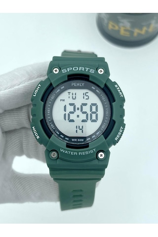 Penly Su Geçirmez Dijital Yetişkin Kol Saati 349 Model Yeşil +4 Renk Kronometre-alarmlı 5atm