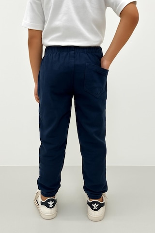 Freemen Erkek Çocuk Jogger Pantolon Keten Görünümlü Cepli Günlük Rahat Fit Lacivert