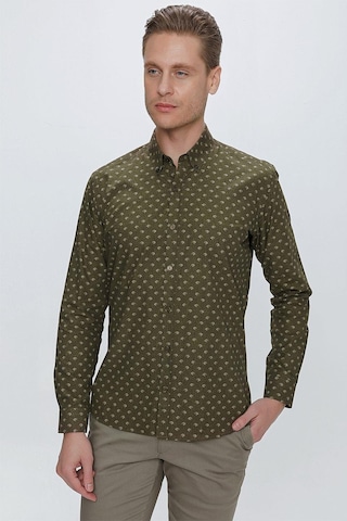Efor G 1518 Slim Fit Haki Spor Gömlek Haki