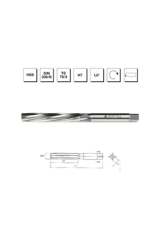 Mte Makina Takım 20 Mm Hss Dın 206 Silindirik Saplı El Raybası - B00301012000