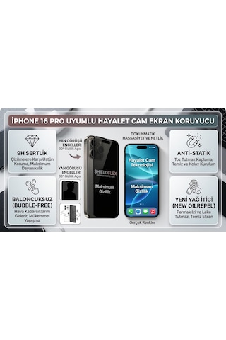 Iphone 16 Pro Uyumlu Ekran Koruyucu Hayalet Cam