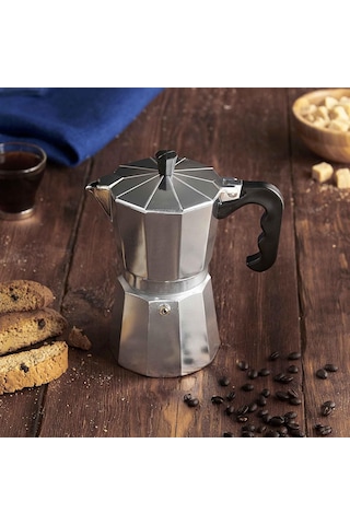 9 Fincanlık Retro Tasarım Alüminyum Moka Pot - Ocak Üstü Espresso Ve Filtre Kahve Demleyici