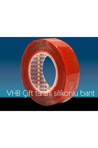 Çift Taraflı Akrilik Silikonize Bant 18 Mm X 2 Metre Kırmızı Vhb Diğer