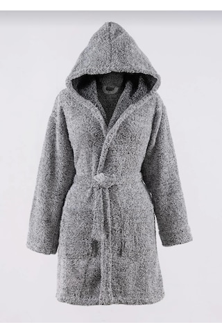 Kapşonlu Welsoft Unisex Peluş Bornoz Sabahlık L Beden Gri Kapşonlu Welsoft Unisex Peluş Bornoz Sabahlık L Beden Gri