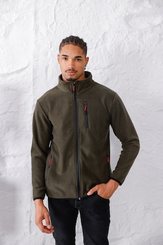 Monox Erkek Biyeli Fermuarlı Spor Polar Ceket Haki