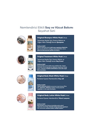 Yoğun Nem Sunan Saç Ve Vücut Seyahat Seti Mılk Baobab Original Travel Kit White Musk Tüm Saç Tipleri