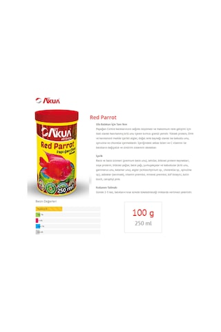 Artakua Red Parrot Papağan Cichlid Balığı Yemi 250 ML