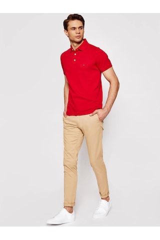 Tommy Hilfiger Polo Yaka Pike Erkek T-shirt Kırmızı