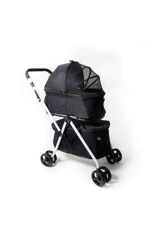 Justie Pet Rovera İki Katlı Kedi & Köpek Arabası Siyah 40 x 80 x 100 CM