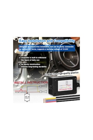 Supermarket1 Arac Kornasi Kontrol Cihazi - 12 Sesli, Uzaktan Kumandalı, 12-24v, Kullanisli Ses Efektler