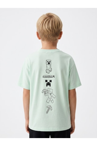 Sea Bubbles Minecraft Erkek Çocuk Tişört St10388 Yeşil