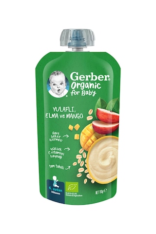 Gerber Organik Yulaflı Elma Ve Mango Püre 110 Gr GBR-4573