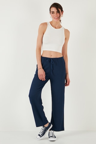 Lela Regular Fit Normal Bel Geniş Paça Bayan Pantolon 5866117 Indigo