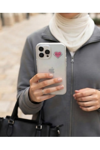 Pembe Kalıp Şekli Telefon Sticker 3d Metal Tasarım, Arka Süs A300149