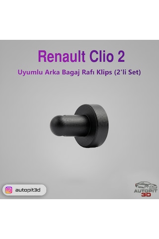 Renault Clio 2 Uyumlu Arka Bagaj Rafı Klipsi 2 Li Set