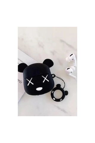 Apple Uyumlu Airpods 3 3.nesil Karakter Silikon - Desen 6 Siyah