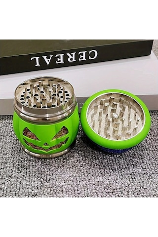 Elmpaly 2.8" 70mm Zinc Alloy Tütün Öğütücü - Kafatası Desenli Manuel 4 Katlı