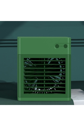 Samdoo Yeşil Mini Usb Soğutucu Fan - 3'ü 1'de: Soğutma, Nemlendirme Ve Temizleme - Taşınabilir, Dahili Pil, 3 Hız Seviyesi