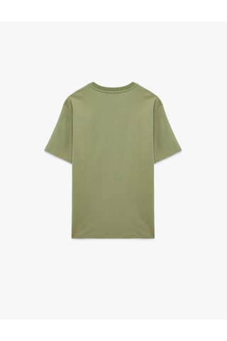 Koton Regular Fit Kısa Kollu Bisiklet Yaka Pamuklu Basic Tişört Haki 6sam10332mk