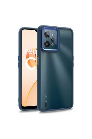 Zore Realme C31 Kılıf Msra Flora Kapak - Mavi Mavi