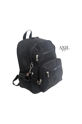 Anılbags Krinkıl Siyah Kumaş Suya Dayanıklı Klinkır Sırt Çantası/laptop Siyah