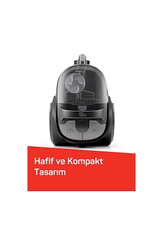 Arzum Felix FL493 Pegno Cyclone Filtreli 899W HEPA Filtre 25 L Toz Haznesi Elektrikli Süpürgesi Gri