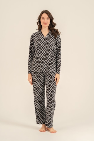 Arnetta Kadın Desenli Antrasit Gömlek Pijama Takımı Ar3750-s-v1 Ar3750-s-v1