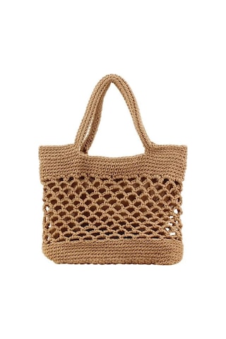 Dofolink Kadınlar İçin Yazlık Pamuk İpi Örgü Beach Çanta - Krem Renk Spor Çantası Çok Renkli