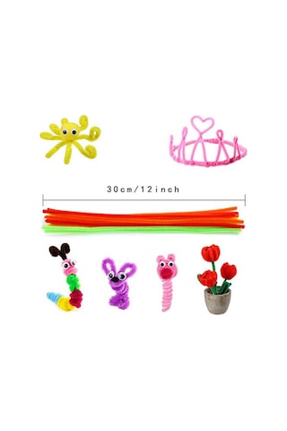 Şönil Renkli 50 Cm 50'li 1 Paket Artlantis 50 Cm Renkli Tüylü Tel