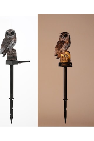 Mufunye Solar Led Baykuş Bahçe Işığı - Kauçuk仿真动物 Tasarım - 12 Saat Sürekli Aydınlatma - Serit Ve Çimen İçin Kolay Kurulum