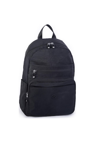 Nas Bag Unisex Büyük Boy Çok Gözlü Su Geçirmez Sırt Çantası Siyah
