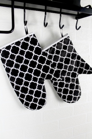 Morlay Siyah Halka Isıya Dayanıklı Mutfak Fırın Eldiven Seti 2 Adet