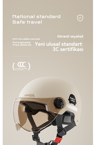 Lyon Erkek Ve Kadın 3c Sertifikalıelektrik Araç Kaskadibeyaz Beyaz