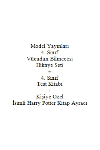 4. Sınıf Hikaye Kitabı Seti Model Yayınları Vücudun Bilmecesi + 4. Sınıf Test Kitabı + Kişiye Özel İsimli Harry Potter Kitap Ayracı