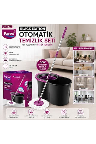 Parex-613399 Black Edıtıon Otomatik Temizlik Seti Mop 12lt