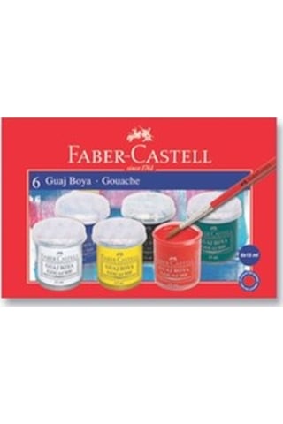 Faber Castell Guaj Boya Şişe 6 Renk 15 Ml Çok Renkli