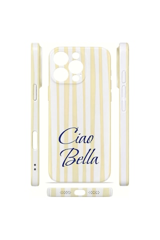 Apple iPhone Uyumlu 16 Pro Vorian İnce Kamera Korumalı Mika Kılıf Ciao Bella Lemon Ciao Bella Lemon Mika