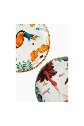 La Doublej Birdbloom Porselen, Italyan Tasarımı Dekoratif Tabak 31 Cm Dekoratif Tabak & Kaseler Çok Renkli