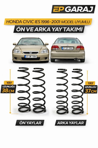 Honda Civic İes 1996 2001 Model Uyumlu Ön + Arka Yay Takımı