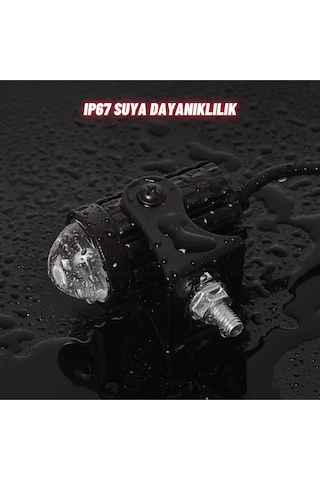 Motosiklet Scooter Mini Sis Farı Set Düğme Hediyeli Beyaz Sarı Mini Kasa 12v Led Işık