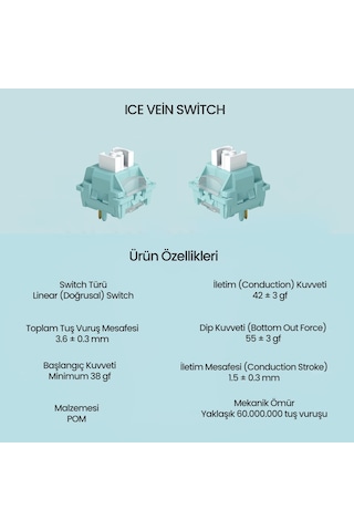 Aula Leobog Ice Vein Lineer Mekanik Switch 100 Adet