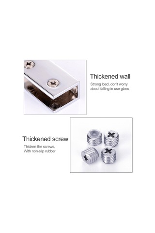 Sones 10 Adet Çinko Alaşımlı Parlak Sabit Braket Bağlantı Kare Cam Sabitleme Kelepçesi, Boyut: S