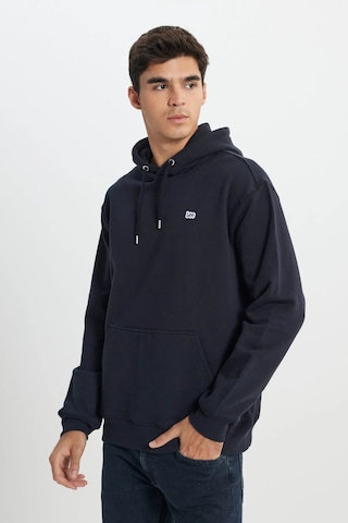 Lee Regular Fit Normal Kesim Pamuk Kapüşonlu Şardonlu Sweatshirt - L80yry Siyah