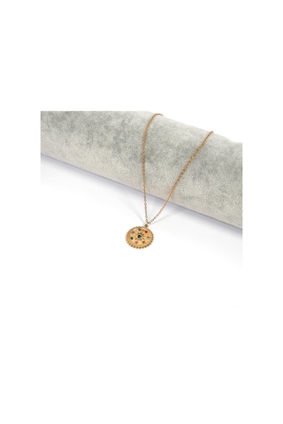 Çelik Kolye, Altın Kaplama Zodyak Burçlar Çemberi Kadın Kolye K-123 Altın