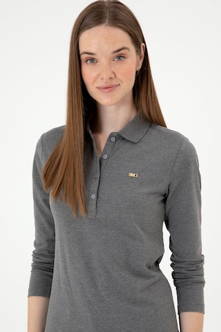 U.S. Polo Assn. Kadın Antrasit Melanj Basic Polo Yaka Sweatshırt 50313593-VR081