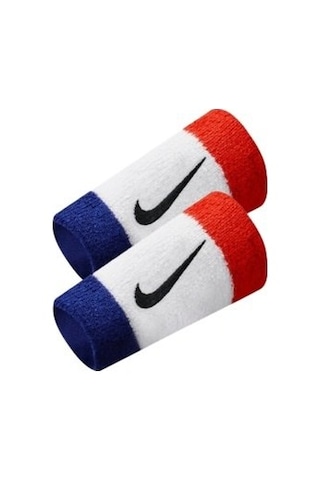 Nike Swoosh Wristbands Doublewide Havlu El Bilekliği Beyaz - Mavi - Kırmızı