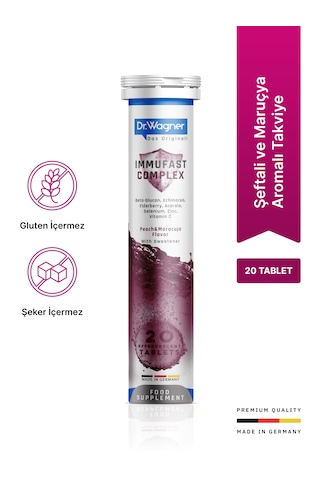 Dr. Wagner Immufast Complex Ekinezya Ve Karamürver Besin Desteği 20 Efervesan Tablet