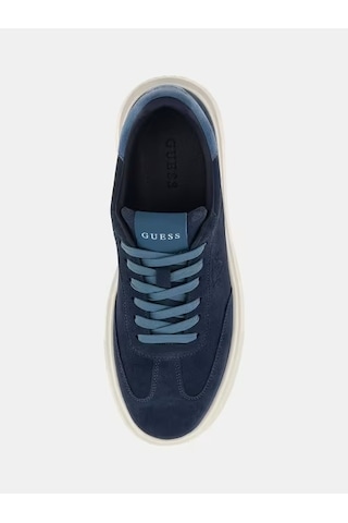 Guess Plaza Deri Erkek Sneaker Ayakkabı Fmpplasue12 Mavi